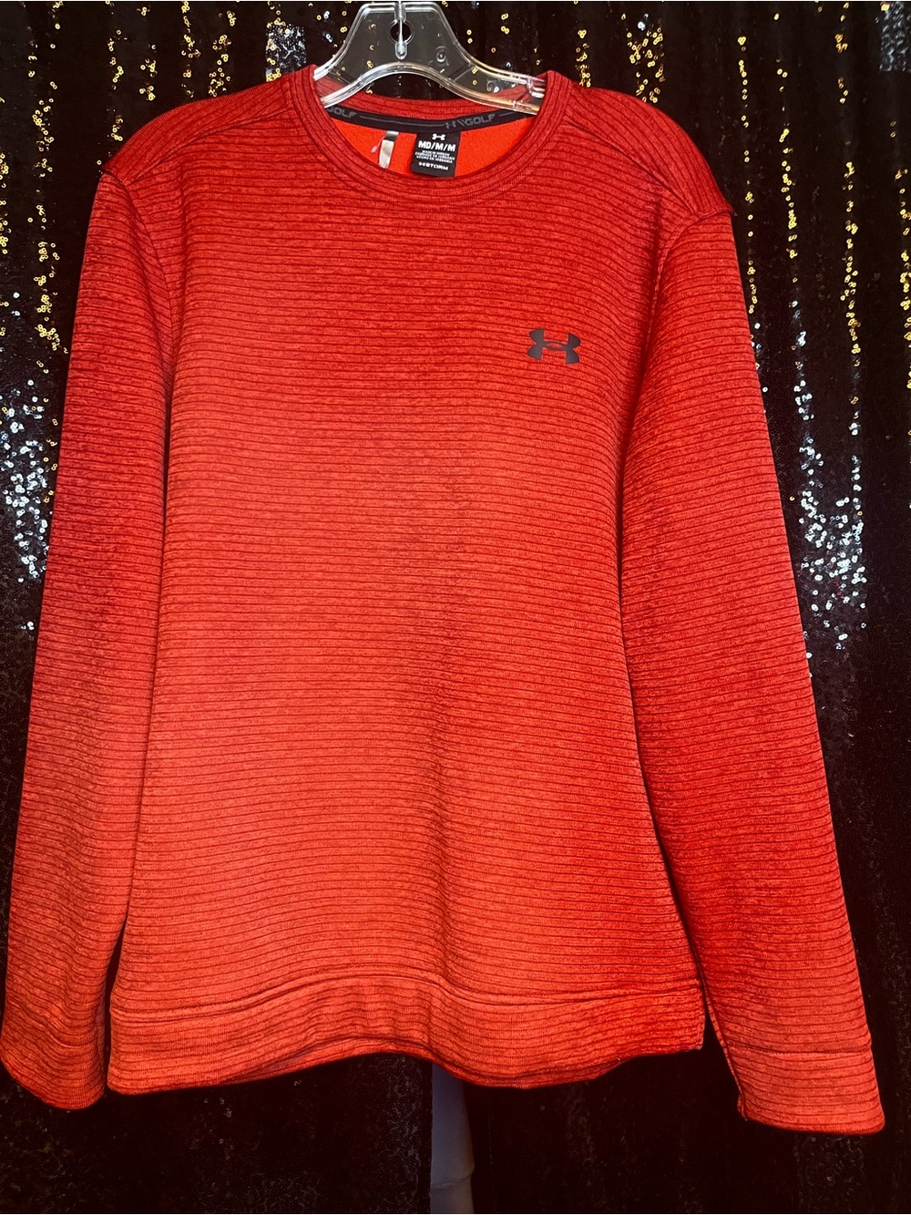Under Armour men’s UA Storm Red  Golf Sweater Pullover Crew Neck Fleece Medium